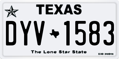 TX license plate DYV1583