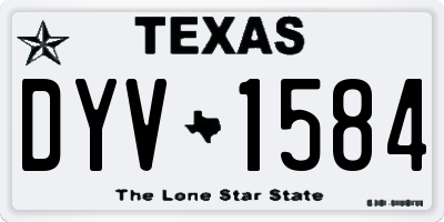 TX license plate DYV1584