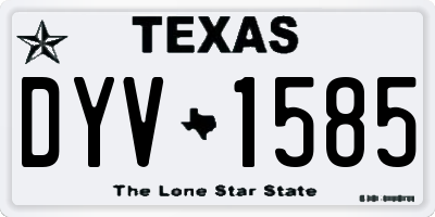 TX license plate DYV1585
