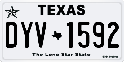 TX license plate DYV1592
