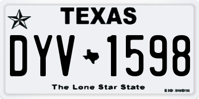TX license plate DYV1598