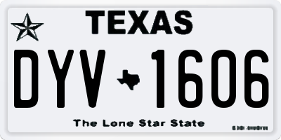 TX license plate DYV1606