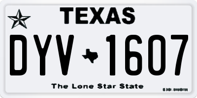 TX license plate DYV1607