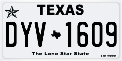 TX license plate DYV1609