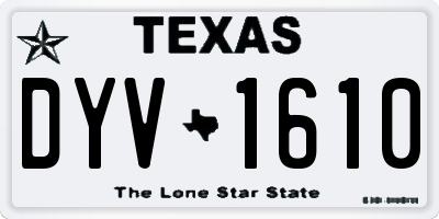 TX license plate DYV1610