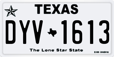 TX license plate DYV1613