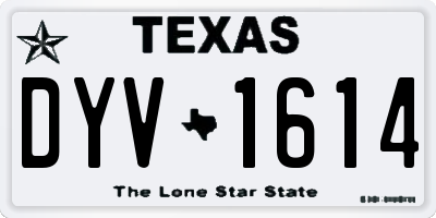 TX license plate DYV1614