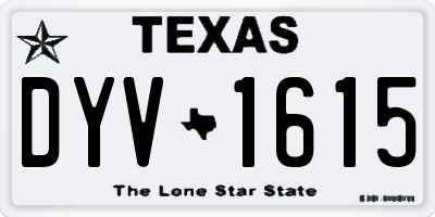 TX license plate DYV1615