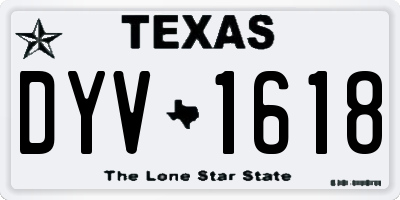 TX license plate DYV1618