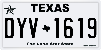 TX license plate DYV1619