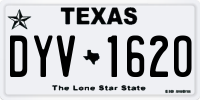 TX license plate DYV1620