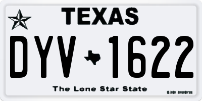 TX license plate DYV1622