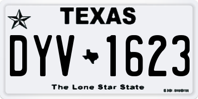 TX license plate DYV1623
