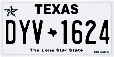 TX license plate DYV1624