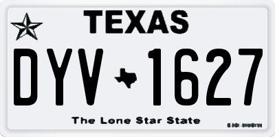 TX license plate DYV1627