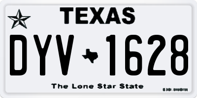 TX license plate DYV1628