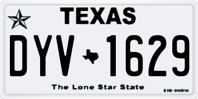TX license plate DYV1629