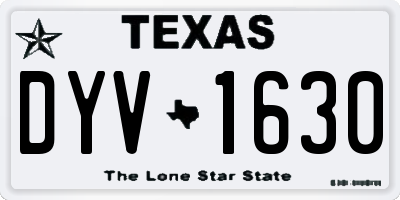 TX license plate DYV1630