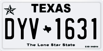 TX license plate DYV1631