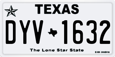TX license plate DYV1632