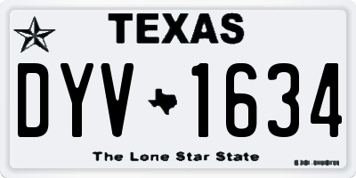TX license plate DYV1634
