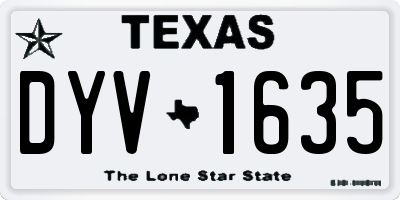 TX license plate DYV1635