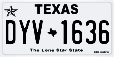 TX license plate DYV1636