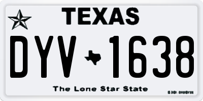TX license plate DYV1638