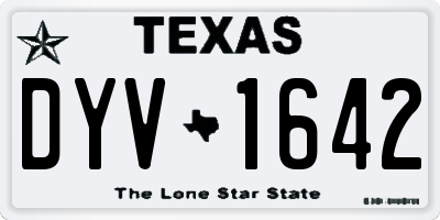 TX license plate DYV1642