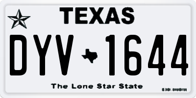 TX license plate DYV1644