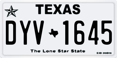 TX license plate DYV1645