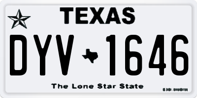 TX license plate DYV1646