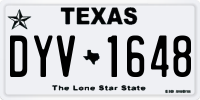 TX license plate DYV1648