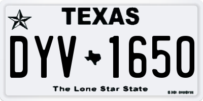 TX license plate DYV1650