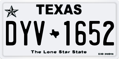 TX license plate DYV1652