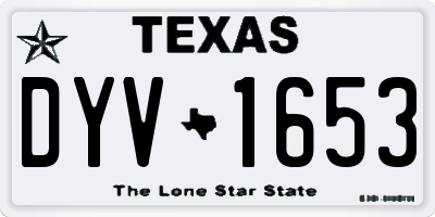TX license plate DYV1653