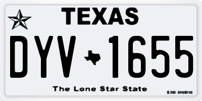 TX license plate DYV1655