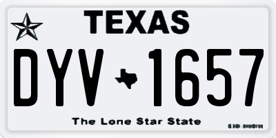 TX license plate DYV1657