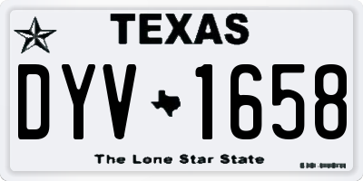 TX license plate DYV1658
