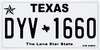 TX license plate DYV1660