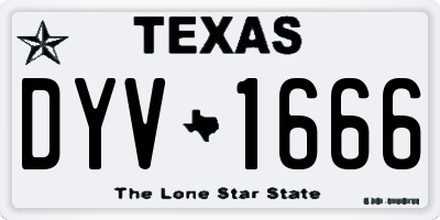 TX license plate DYV1666