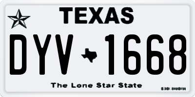 TX license plate DYV1668