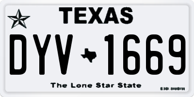 TX license plate DYV1669