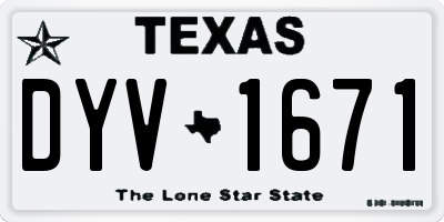 TX license plate DYV1671