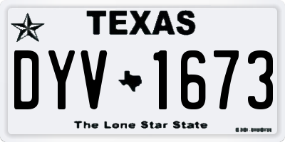 TX license plate DYV1673
