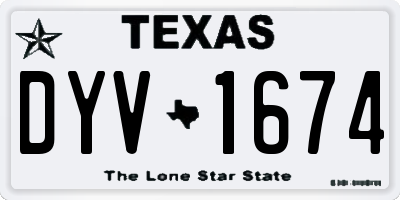 TX license plate DYV1674