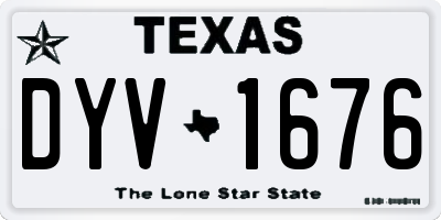 TX license plate DYV1676