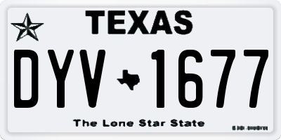 TX license plate DYV1677