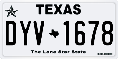 TX license plate DYV1678