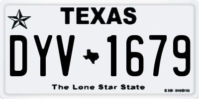 TX license plate DYV1679